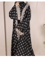 Polka Dot Abaya - Black