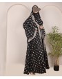 Polka Dot Abaya - Black
