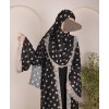 Polka Dot Abaya - Black