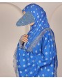Polka Dot Abaya - Blue