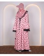 Polka Dot Abaya - Pink