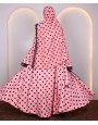 Polka Dot Abaya - Pink