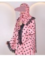 Polka Dot Abaya - Pink