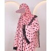Polka Dot Abaya - Pink
