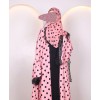 Polka Dot Abaya - Pink