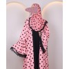 Polka Dot Abaya - Pink