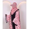 Polka Dot Abaya - Pink