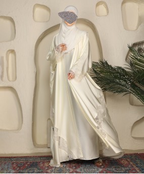 Lemon Yellow 4 Pc Set Abaya
