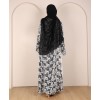 White Flower 4 Pc Set Abaya