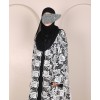 White Flower 4 Pc Set Abaya