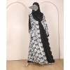 White Flower 4 Pc Set Abaya