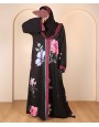 Black Floral Abaya