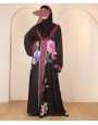 Black Floral Abaya