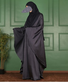 Abaya 3 Pc Set - Deep Navy Blue