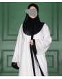 Satin Abaya Set – Black & White