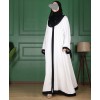 Satin Abaya Set – Black & White