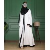 Satin Abaya Set – Black & White