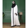Satin Abaya Set – Black & White