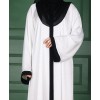 Satin Abaya Set – Black & White