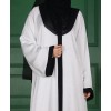 Satin Abaya Set – Black & White