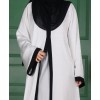 Satin Abaya Set – Black & White