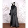 Black Animal Print 4 Pc Set Abaya