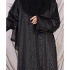 Black Animal Print 4 Pc Set Abaya