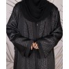 Black Animal Print 4 Pc Set Abaya
