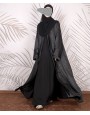 Black Animal Print 4 Pc Set Abaya