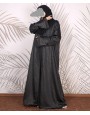 Black Animal Print 4 Pc Set Abaya