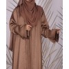 Coffee Animal Print 4 Pc Set Abaya