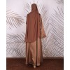 Coffee Animal Print 4 Pc Set Abaya