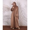 Coffee Animal Print 4 Pc Set Abaya