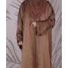 Coffee Animal Print 4 Pc Set Abaya