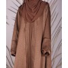 Coffee Animal Print 4 Pc Set Abaya