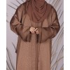 Coffee Animal Print 4 Pc Set Abaya