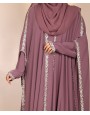 Lilac Diamond 4 Pc Set Abaya