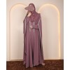 Lilac Diamond 4 Pc Set Abaya