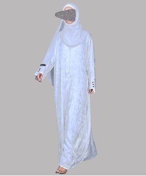Feather Coll. Abaya - White