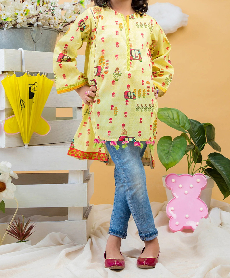 YELLOW STITCHED 1PC STITCH KURTI