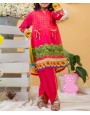 RED WALK PRINTED 2PC STITCHED SUIT