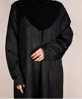 Abaya 3 Pc Set (Slv Lace)  - Black
