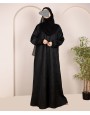 Abaya 3 Pc Set (Slv Lace)  - Black