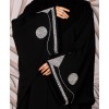 Abaya 3 Pc Set Slv Work - Black