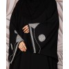 Abaya 3 Pc Set Slv Work - Black