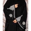 Abaya 3 Pc Set Slv Work - Black