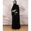 Abaya 3 Pc Set Slv Work - Black