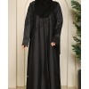 Bridal Rose Abaya - Black