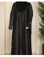 Bridal Rose Abaya - Black