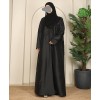 Bridal Rose Abaya - Black